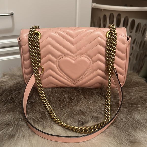 Gucci GG Pink Medium Marmont Shoulder Bag - Picture 3 of 7